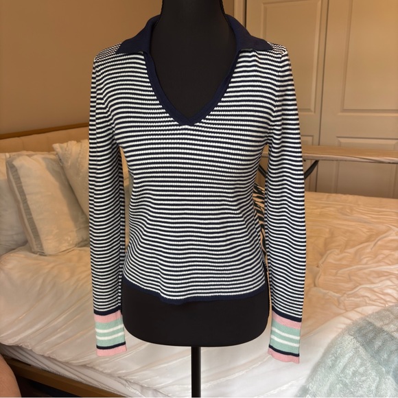Freshman Navy and White Striped Sweater - Picture 1 of 5